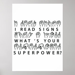 Jag läser signaturer som är ditt supermaktsspråk poster
