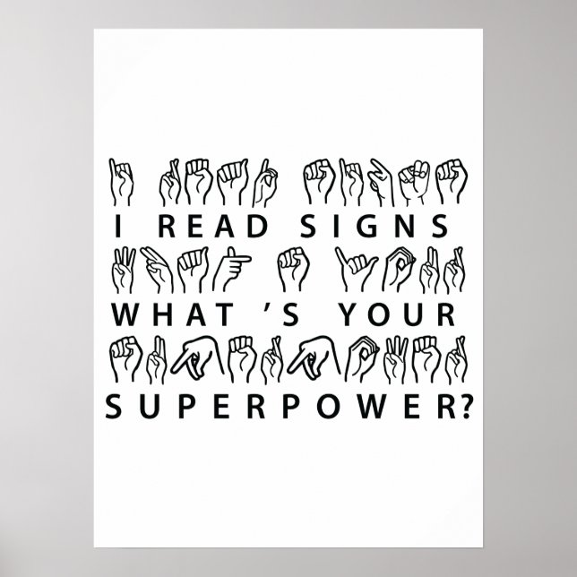 Jag läser signaturer som är ditt supermaktsspråk poster (Framsidan)
