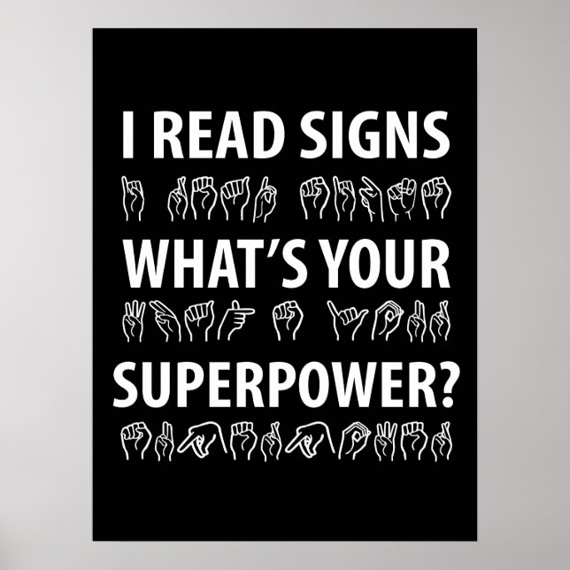 Jag läser signaturer som är ditt supermaktsspråk poster (Framsidan)
