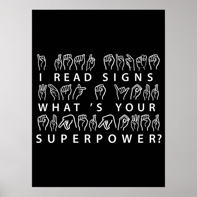 Jag läser signaturer som är ditt supermaktsspråk poster (Framsidan)