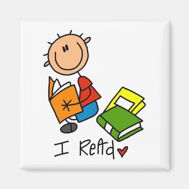 Jag läser skjortor och presenter magnet (Framsidan)