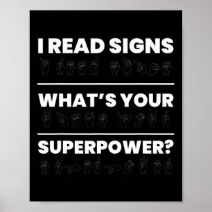 Jag läser tecken Vad är din superkraft Poster