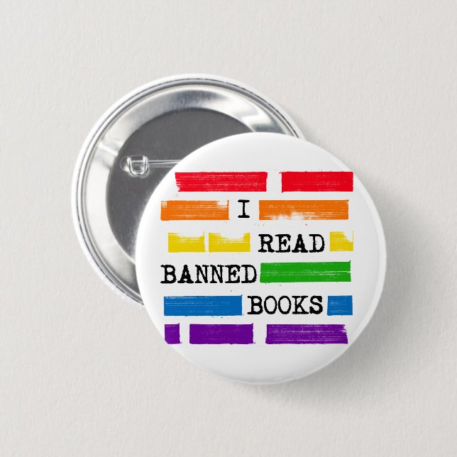 Jag läste att Bokar Rainbow är förbjuden Knapp (Framsida & baksida)