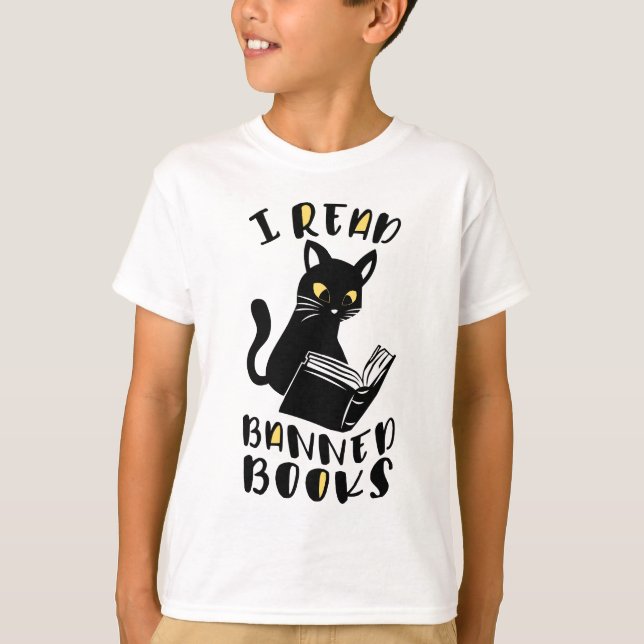 Jag läste bokar Cat som förbjudits T Shirt (Framsida)
