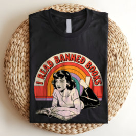 Jag läste Bokar Retro Bookworm Girl förbjuden T Shirt