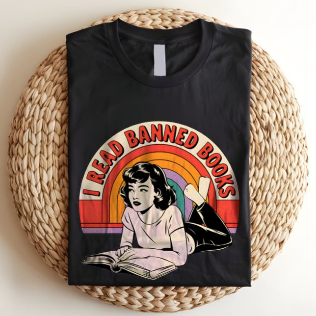 Jag läste Bokar Retro Bookworm Girl förbjuden T Shirt (Skapare uppladdad)
