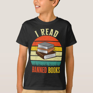 Jag läste Bokar Retro Literature Rainbow Readi för T Shirt
