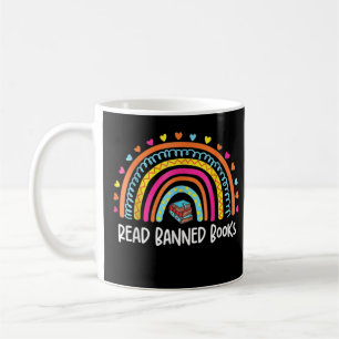 Jag läste det förbjudna Bokar Vintage Rainbow Läse Kaffemugg