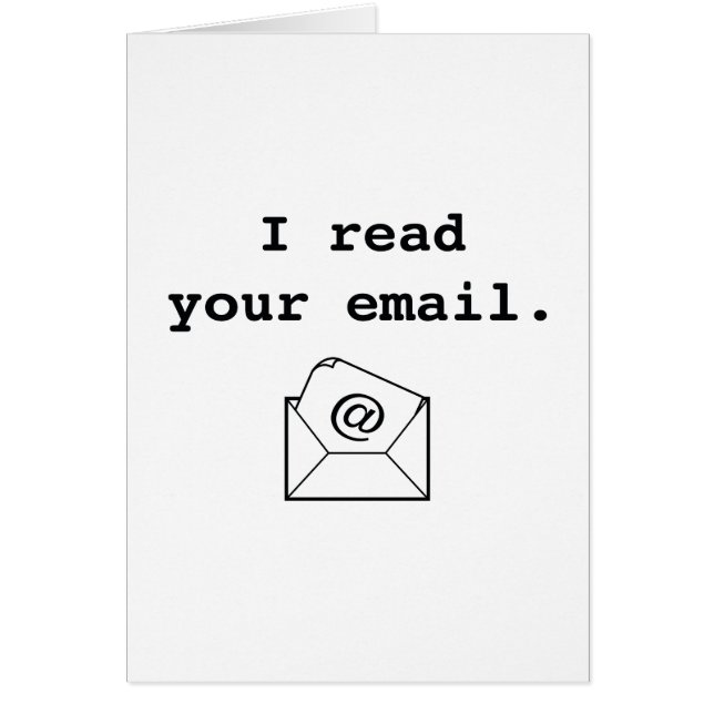 Jag läste din Email. Hälsningskort (Framsidan)
