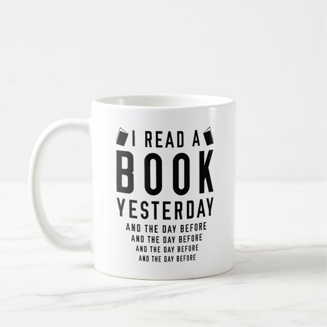 Jag läste en Bok i går Kaffemugg (Vänster)