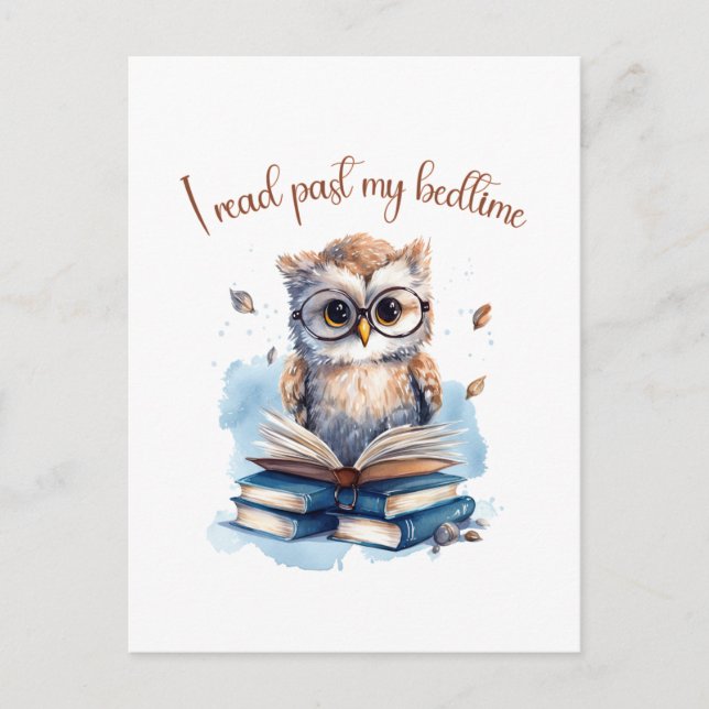 Jag läste förbi sängtiden vykort (Framsida)