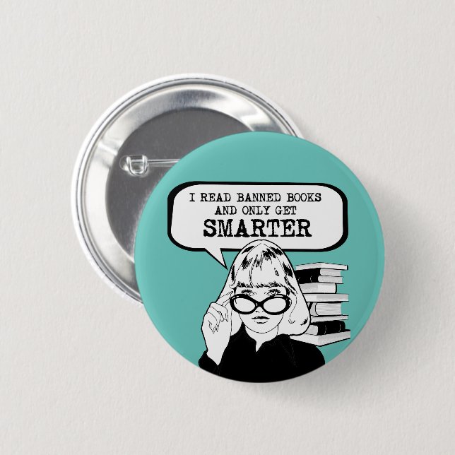 Jag läste förbjuden bokar och bara blir smartare knapp (Framsida & baksida)