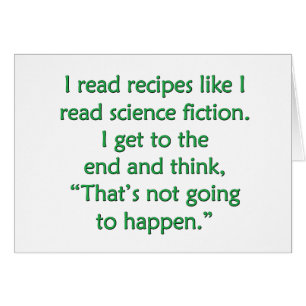 Jag läste recept gillar mig läste science fictio hälsningskort