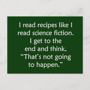 Jag läste recept gillar mig läste science fiction… vykort