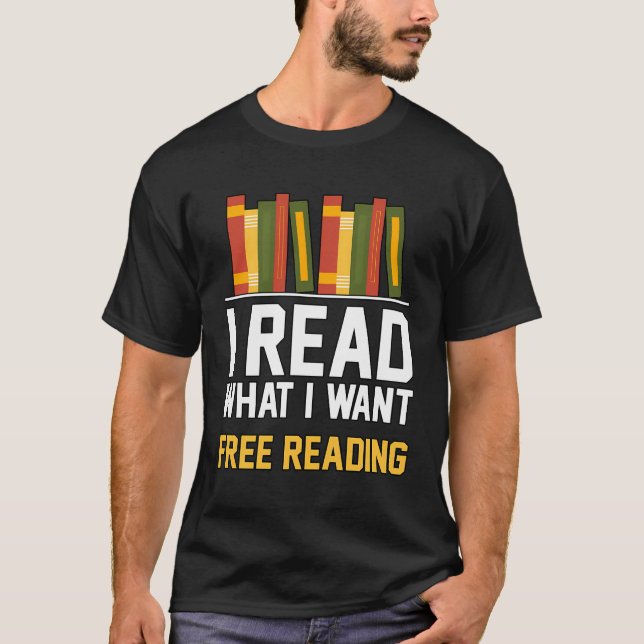 Jag läste vad jag vill ha gratis läsning av biblio t shirt (Framsida)