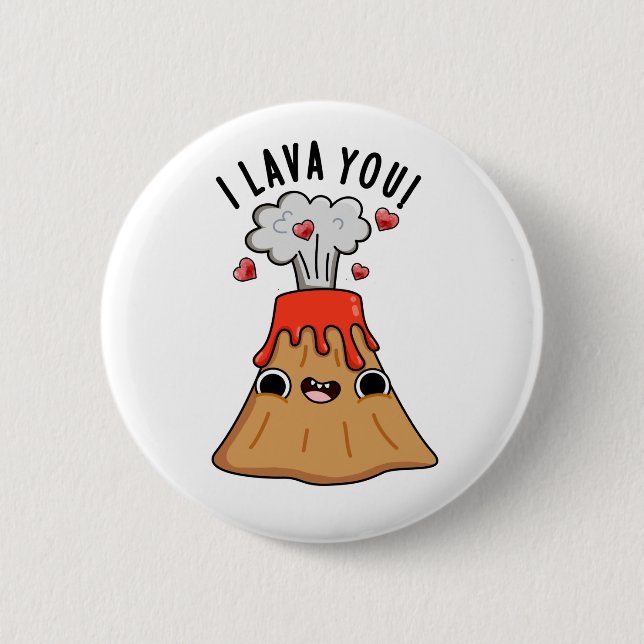 Jag Lava You Funny Volcano Pun Knapp (Framsida)