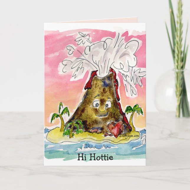 Jag Lava You Volcano Valentine Card Helgkort (Framsida)