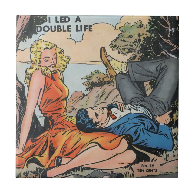 Jag ledde ett dubbelt liv kakelplatta (Framsidan)