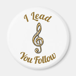 Jag leder dig att följa Music Teacher Guld Tack Magnet