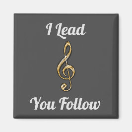 Jag leder dig att följa Music Teacher Guld Tack Magnet