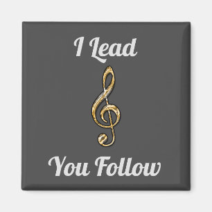 Jag leder dig att följa Music Teacher Guld Tack Magnet