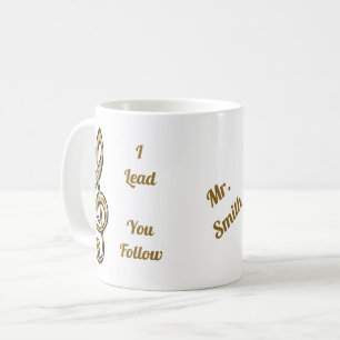 Jag leder dig att följa musikledaren Guld Clef Con Kaffemugg