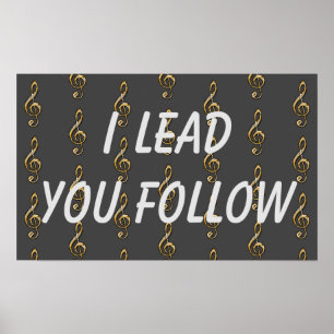 Jag leder dig att följa musikledaren Guld Clef Con Poster