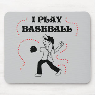 Jag leker BaseballflickaTshirts och gåvor Musmatta