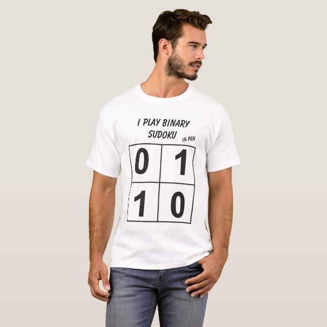 Jag leker binär sudoku t-shirt (Hel framsida)