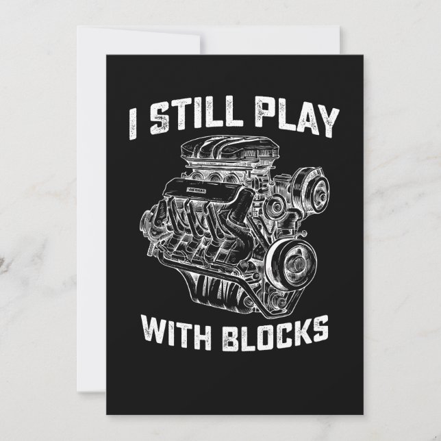 Jag leker fortfarande med block bilmekaniker inbjudningar (Framsida)