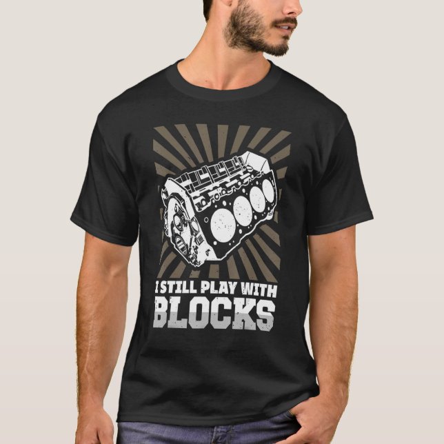 Jag leker fortfarande med blockmekanism t shirt (Framsida)