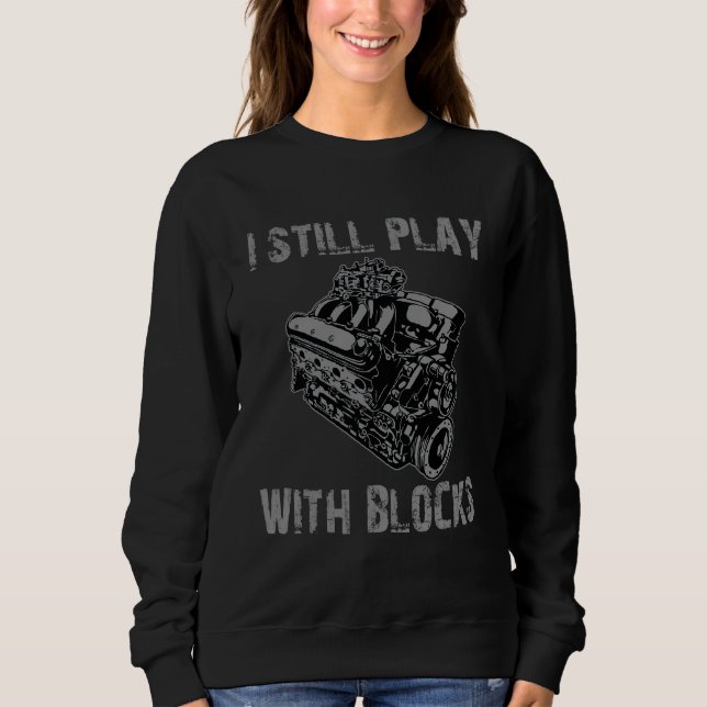 Jag leker fortfarande med Blocks Racing Engine Car T Shirt (Framsida)