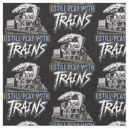 Jag leker fortfarande med Tåg ångmotor på svart Tyg