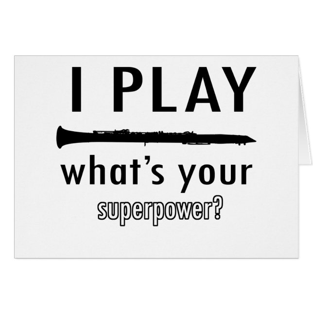 Jag leker klarinetten hälsningskort (Framsidan Horizontal)