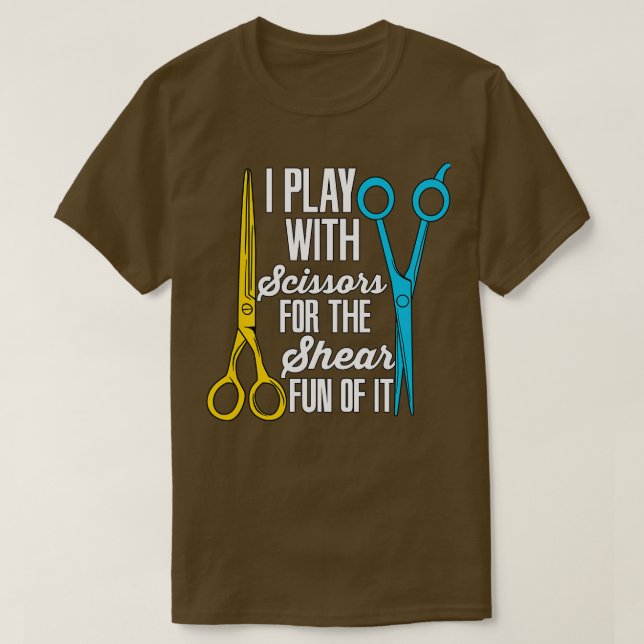 Jag leker med sax Barber T Shirt (Design framsida)
