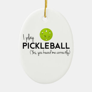 Jag leker Pickleball Julgransprydnad Keramik
