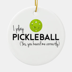 Jag leker Pickleball Julgransprydnad Keramik