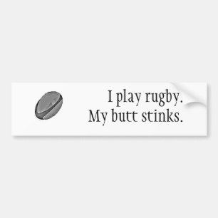Jag leker Rugby. Min ändaStinks. Bildekal