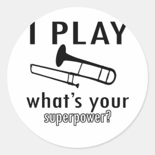 Jag leker trombonen runt klistermärke