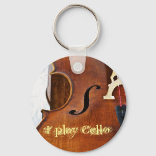 Jag leker violoncellen nyckelring