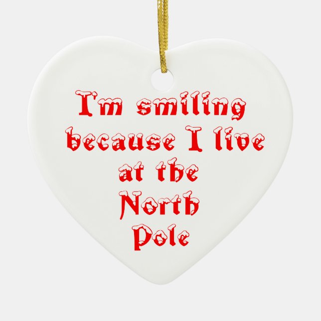 Jag ler för att jag är ornament. julgransprydnad keramik (Framsidan)