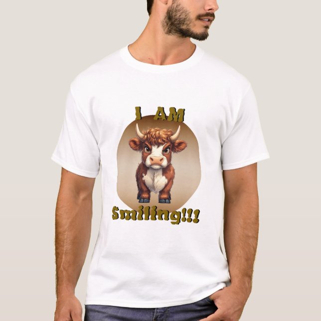 Jag ler Highland Cow T Shirt (Framsida)