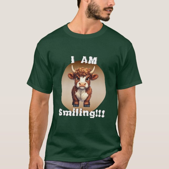 Jag ler Highland Cow T Shirt (Framsida)
