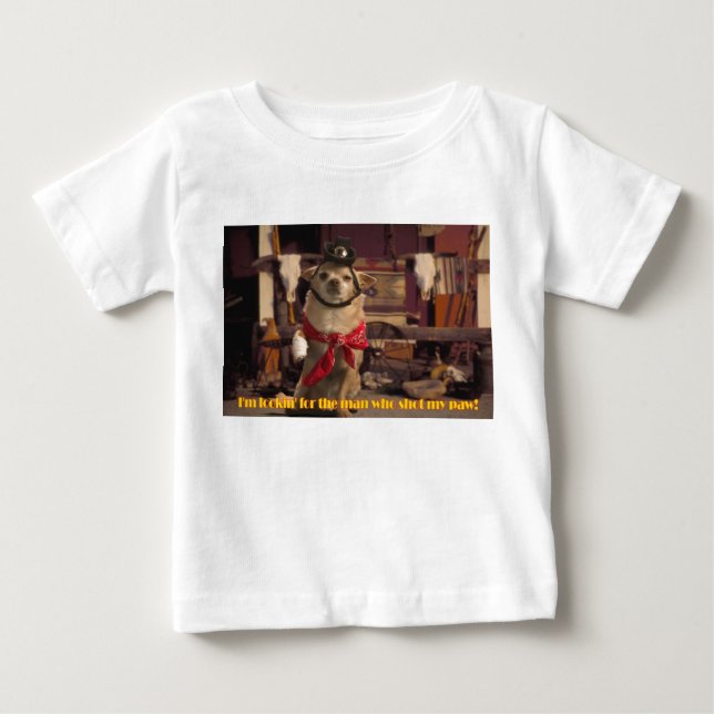 Jag letar efter mannen som sköt Tass! Chihuahua Tee Shirt (Framsida)