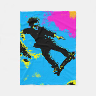 Jag lever för att flyga - Skateboardåkare Fleecefilt