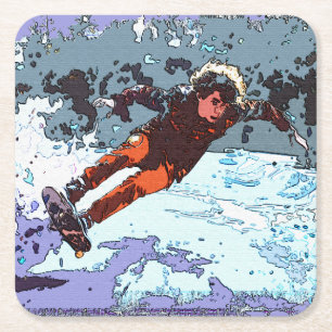 Jag lever för att tävla - Skateboard Racing Pölöst Underlägg Papper Kvadrat
