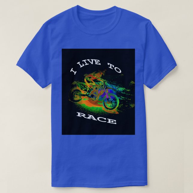 JAG LEVER I TÄVLING MOtocross Racer T Shirt (Design framsida)