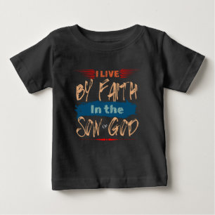 Jag lever i tro på Gud Kristus Bibeln Tacksamhet T Shirt
