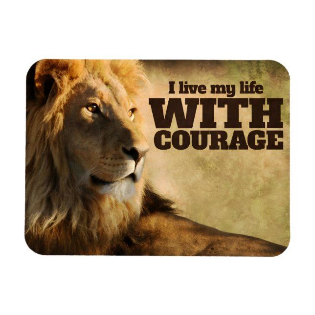 "Jag lever med mod" Motivation Affirmation Flexi Magnet (Horisontell)