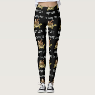 Jag lever mitt bästa liv och turduk leggings